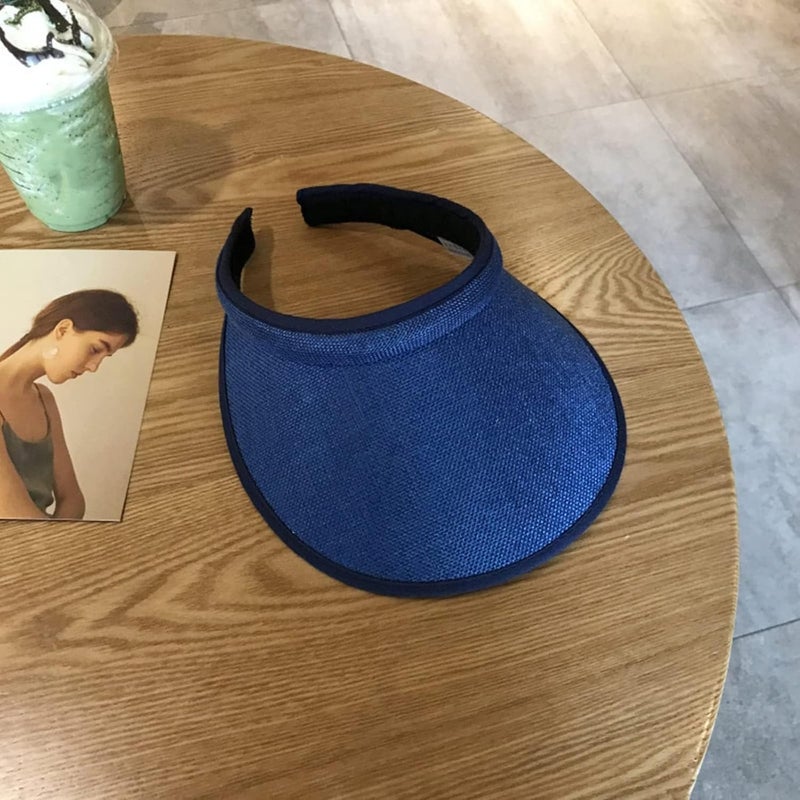 jecvxor Cloth Covered Slip-On Visor for Women, Adjustable Cap Sports Sun Visors for Men - Image 2